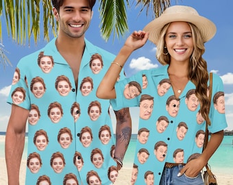 Custom Face Hawaiian Shirt: Personalized Photo Button-Down Shirt, Mother's Day Gift