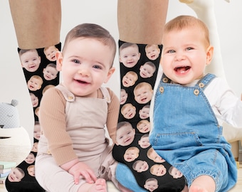 Personalized Baby Face Socks: Custom Photo Gift for Dad Mom, Father's Day Gift