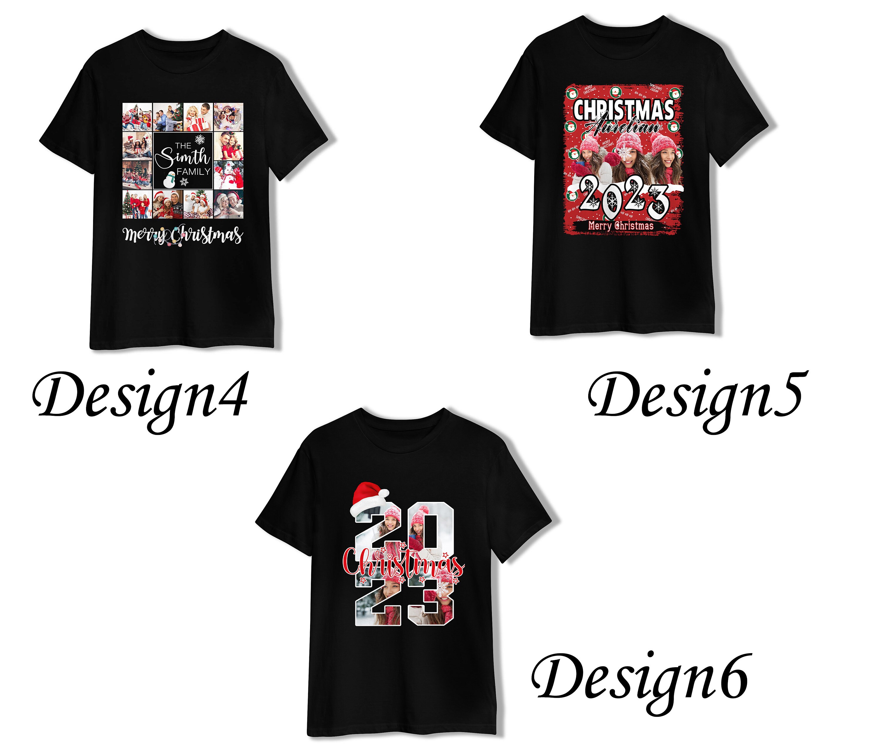 Lepni.me Custom Christmas Family Photo T-Shirt - Personalized Holiday Gift Tee For Men - View #3