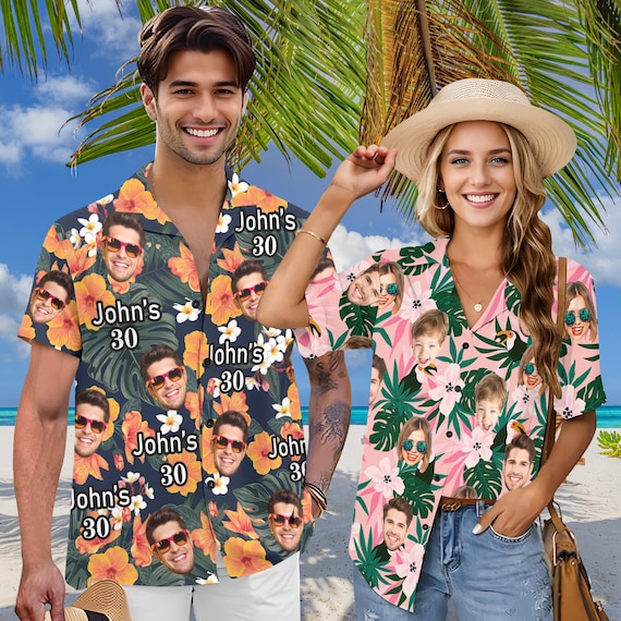 Custom Hawaiian Face Shirt Hawaiian Face Shirt Custom Hawaiian Shirt, Personalized Hawaii Face Shirt For Men, Hawaiian Shirts With Photo