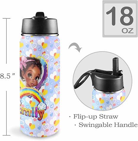 Custom Afro Black Girl Backpack,School Backpack for Elementary Girls with Name,Bookbag with Lunch Box Set，Back to School Gift for Girls