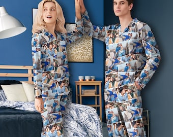 Personalized Photo Collage Pajama Set: Custom Family Gift, Christmas gifts