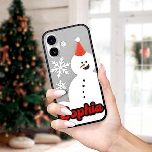 Personalized Christmas Snowman iPhone Case: Custom 3D Name Gift