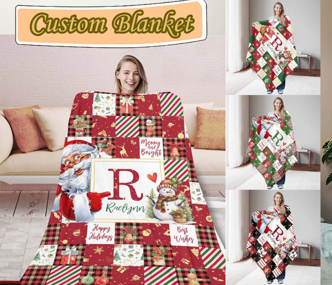 Personalized christmas blanket couple blanket custom blanket etsy