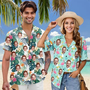 Custom Hawaiian Shirt with Face, Custom Hawaiian Shirt for Men Women, Personalized Hawaiian Shirt, Picture Hawaiian Shirt, Gift for Couple