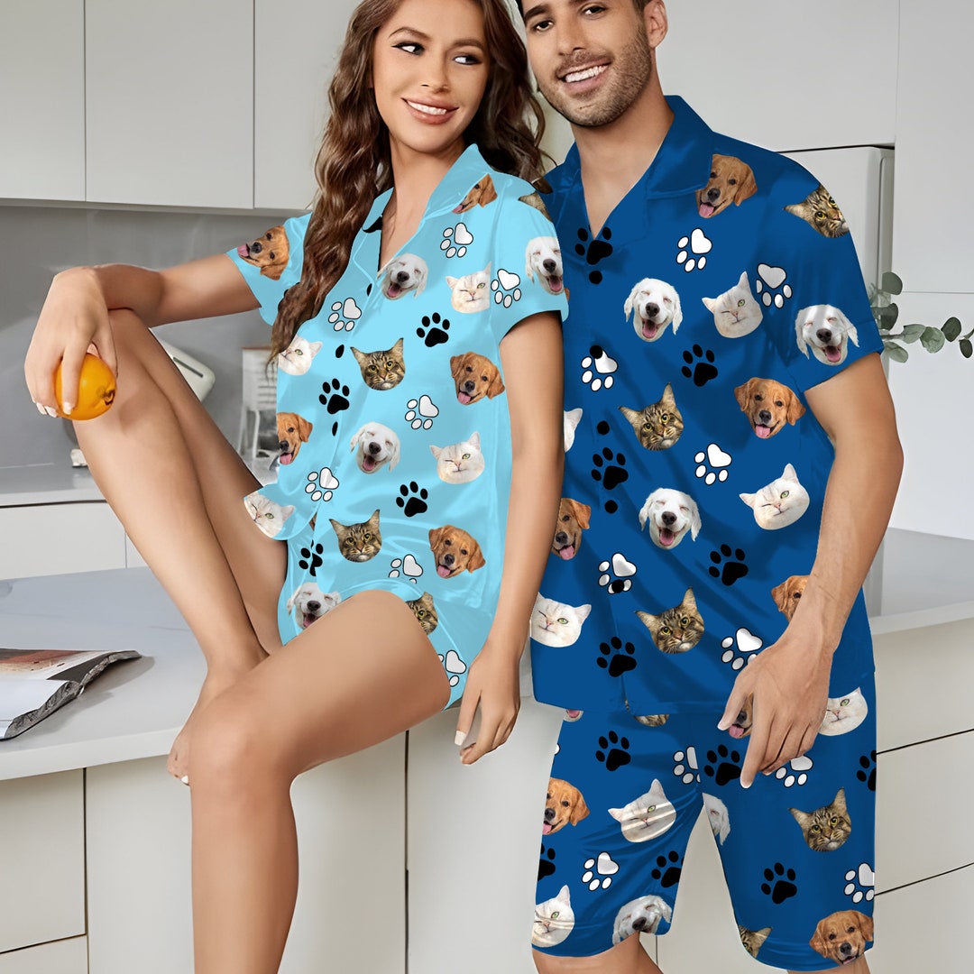 thumbnail image 2 of My Pawjamas Custom Funny Dog Cat Pets Face - Personalized Photo Women's Pajamas Set 2 of 13