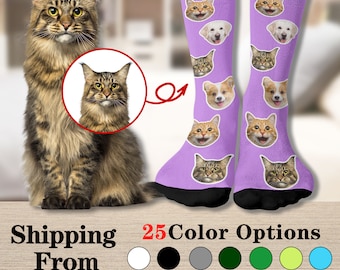 Father&#39;s Day Gift Custom Face Socks, Personalized Pet Photo Socks, Custom Pet Socks, Picture Socks, Cat Socks,Dog Face Socks, Dog Dad Gifts