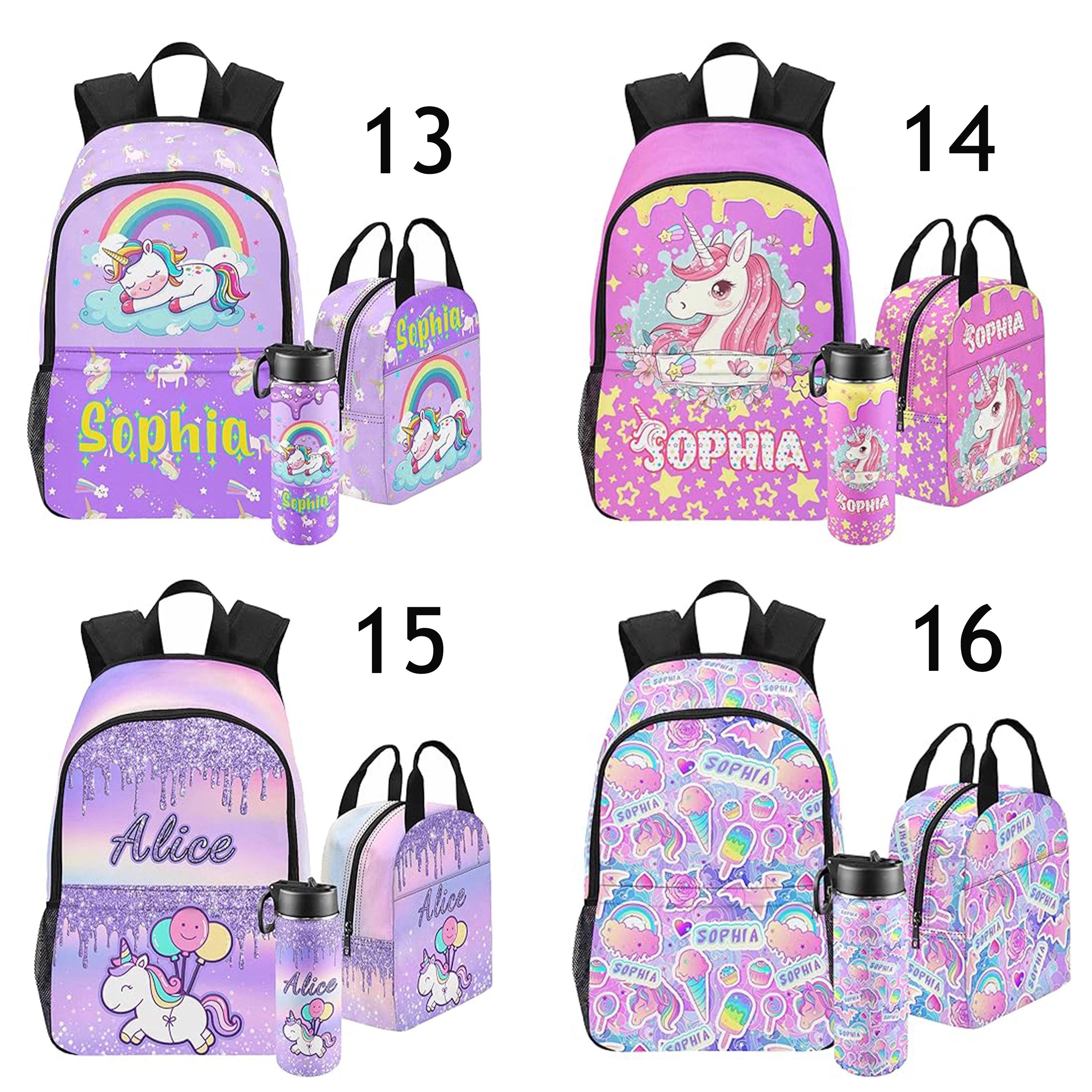 Custom Afro Black Girl Backpack,School Backpack for Elementary Girls with Name,Bookbag with Lunch Box Set，Back to School Gift for Girls