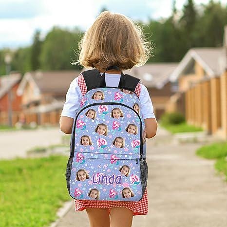 Custom Afro Black Girl Backpack,School Backpack for Elementary Girls with Name,Bookbag with Lunch Box Set，Back to School Gift for Girls