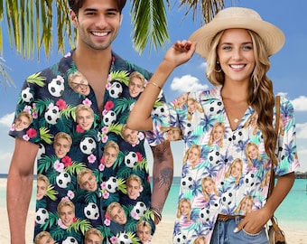 Custom Face Hawaiian Shirt: Personalized 2026 World Cup Soccer Shirt, Father's Day Gift