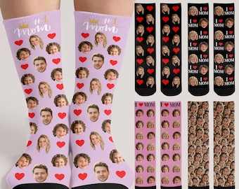 Personalized Photo Socks, Custom Face Socks for Mom, Mother's Day Gift