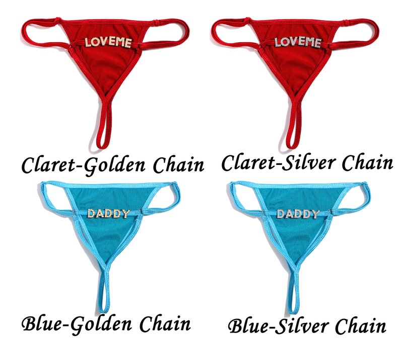 Customized Thong Chain, Thong Bikini, Custom Name Belly Chain