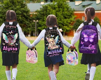 Plecak z imieniem w kształcie motyla: zestaw prezentowy na powrót do szkoły dla dziewcząt