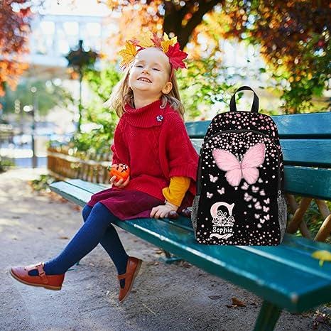 Custom Afro Black Girl Backpack,School Backpack for Elementary Girls with Name,Bookbag with Lunch Box Set，Back to School Gift for Girls