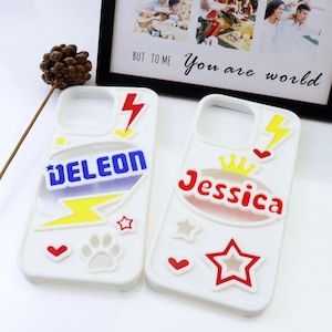 Personalized 3D Name iPhone Case: Custom Couple Matching Cover