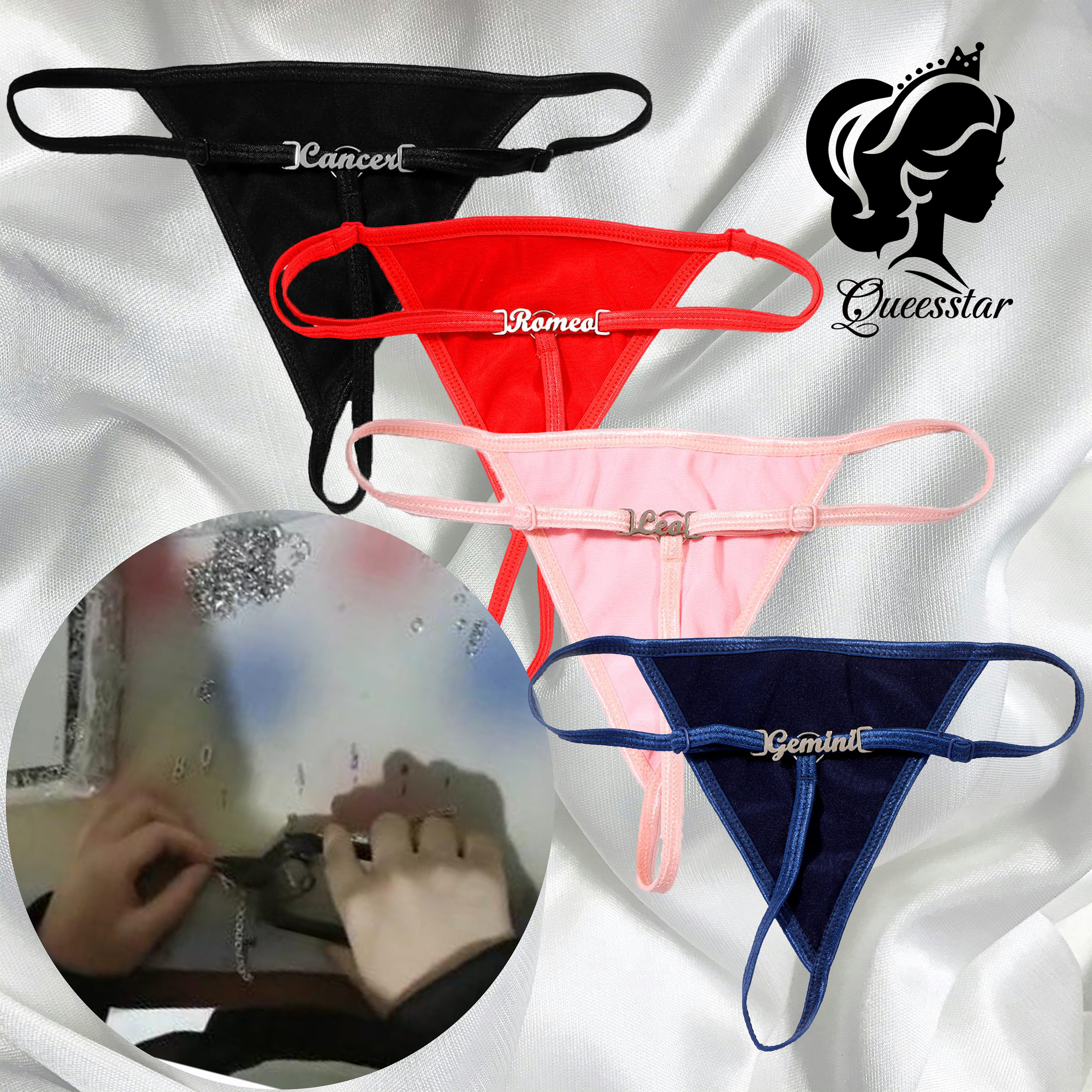 I Love Custom Name Thong - Bikini Thong Underwear