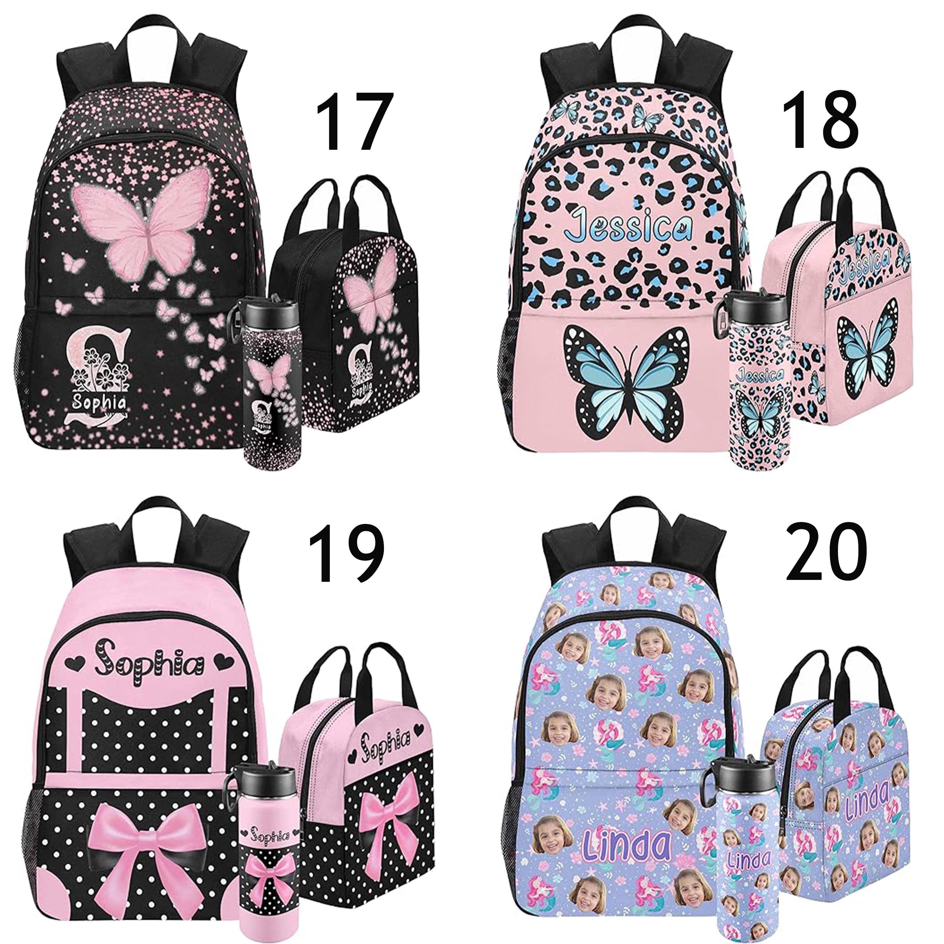 Custom Afro Black Girl Backpack,School Backpack for Elementary Girls with Name,Bookbag with Lunch Box Set，Back to School Gift for Girls