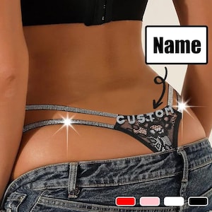 Cadena de tanga personalizada con nombre, bikini de tanga, cadena de vientre de nombre personalizado, cadena de cintura personalizada, cadena de bikini, joyería corporal, regalo de cumpleaños