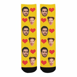 Personalized Heart Socks for Couple,Custom Face Socks,Customized Socks with Photo,Funny Faces on Socks,Photo Socks,Birthday/Valentine's Gift image 7