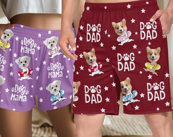 Custom Pet Photo Pajama Pants or Shorts: Personalized Dog/Cat Lover Gift