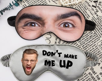 Oogmasker met gepersonaliseerde foto: op maat gemaakt satijnen slaapmasker, ademende comfortabele schaduw