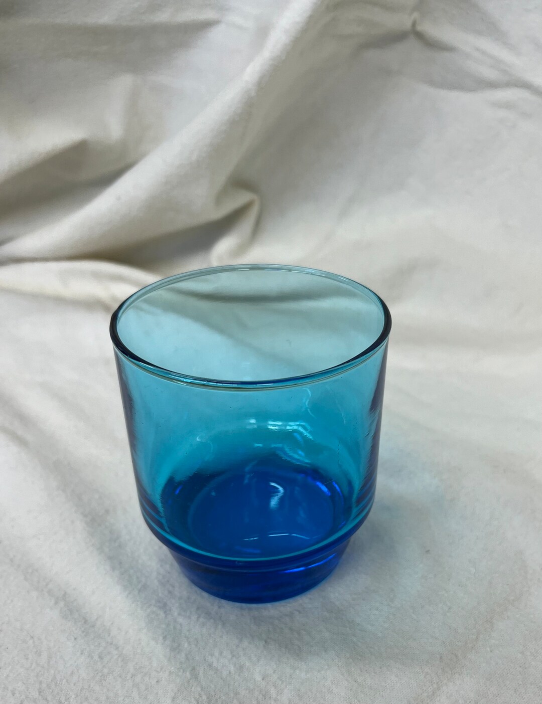 Vintage Blue Glass Tumbler 3 Etsy