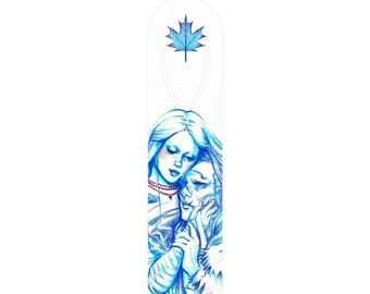 Frankenstein monster and Elizabeth, Lovers Illustration Bookmark | Metal Corner Bookmark