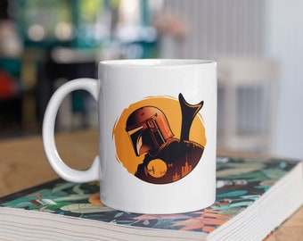 The Mandalorian | Mandalorian Logo | 11oz White Glossy Mug | Perfect Gift for Star Wars and The Mandalorian Fans