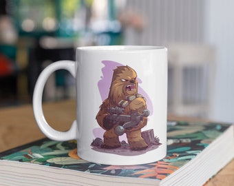 Star Wars | Cute Chibi Chewbacca | 11oz White Glossy Mug | Perfect Gift for Star Wars and Chewie Fans