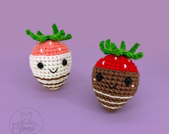Chocolate Covered Strawberry Cutie | Crochet Pattern | Digital PDF Download | Amigurumi Food • Valentine's Day • Holiday Decor • DIY Gift