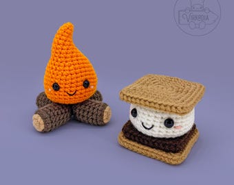 Camp Cuties | Crochet Pattern Bundle | Digital PDF Downloads | Campfire • S'more • Amigurumi • Stuffed Toy • Summer Decor • Handmade Gifts