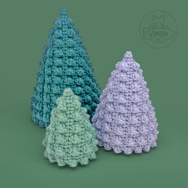 Minimalist Christmas Tree Set | Crochet Pattern | Digital PDF Download | Winter Holiday Decor • DIY Gift • Tabletop Pine Tree • Handmade Toy