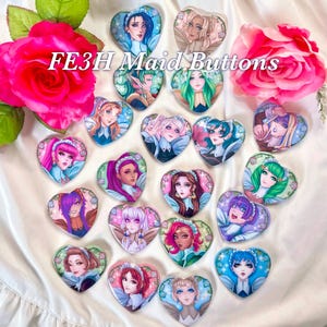 Fire Emblem Three Houses Maid Heart Buttons