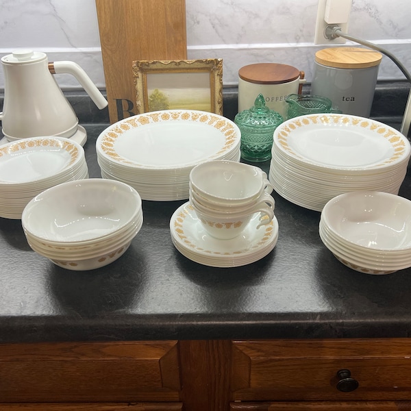 Gold Dinnerware Set Etsy