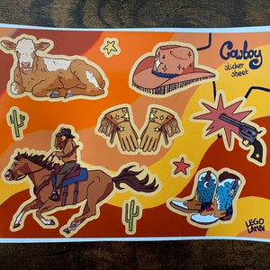 Cowboy sticker sheet