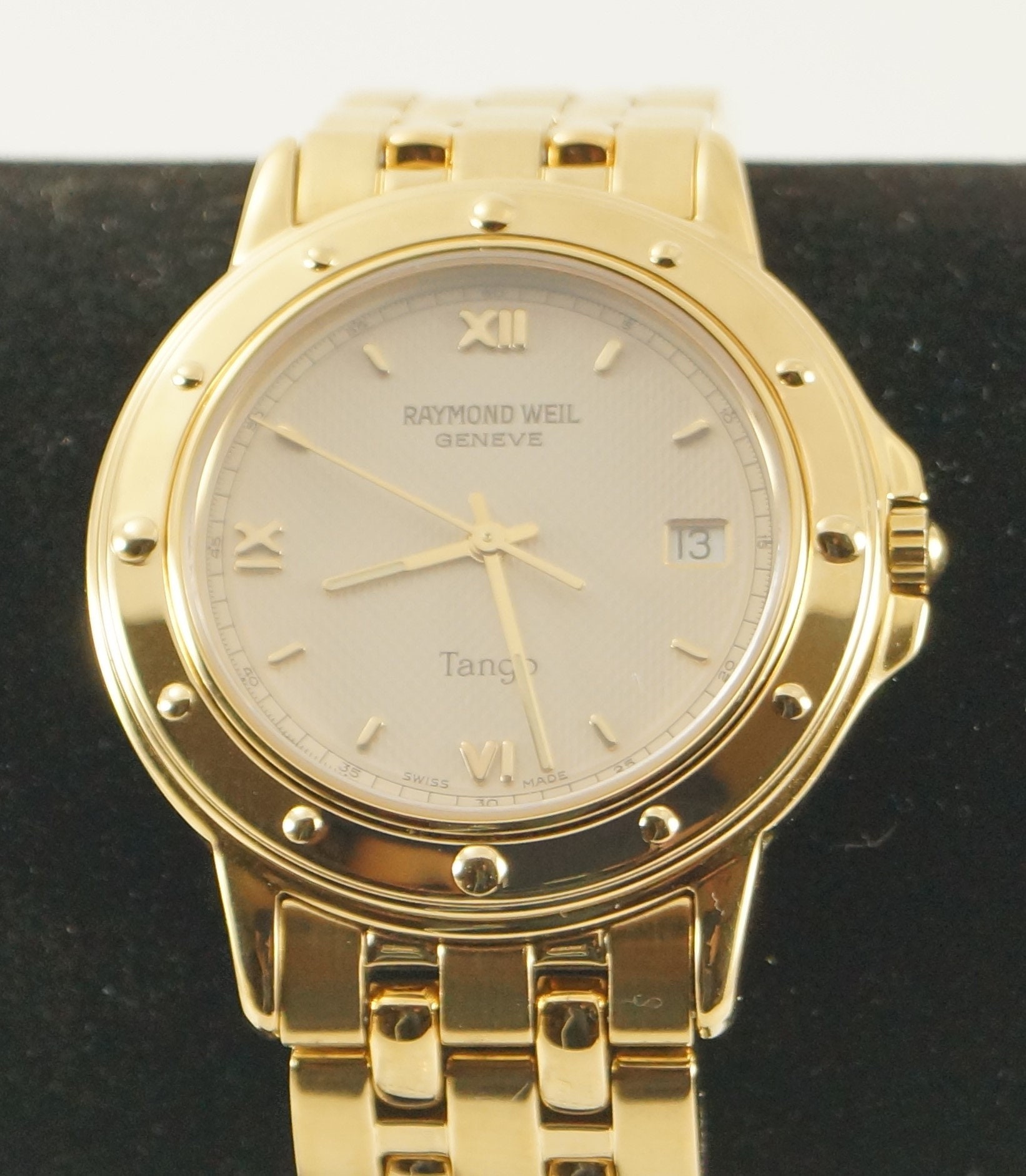未使用品　RAYMOND WEIL GENEVE Tango ゴールド 腕時計 Vintage Men's Raymond Weil Geneve Tango Gold Watch #5560