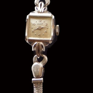 Vintage Ladies Tissot Watch Swiss Made 1930’s 14k White Gold Art Deco Bracelet Style