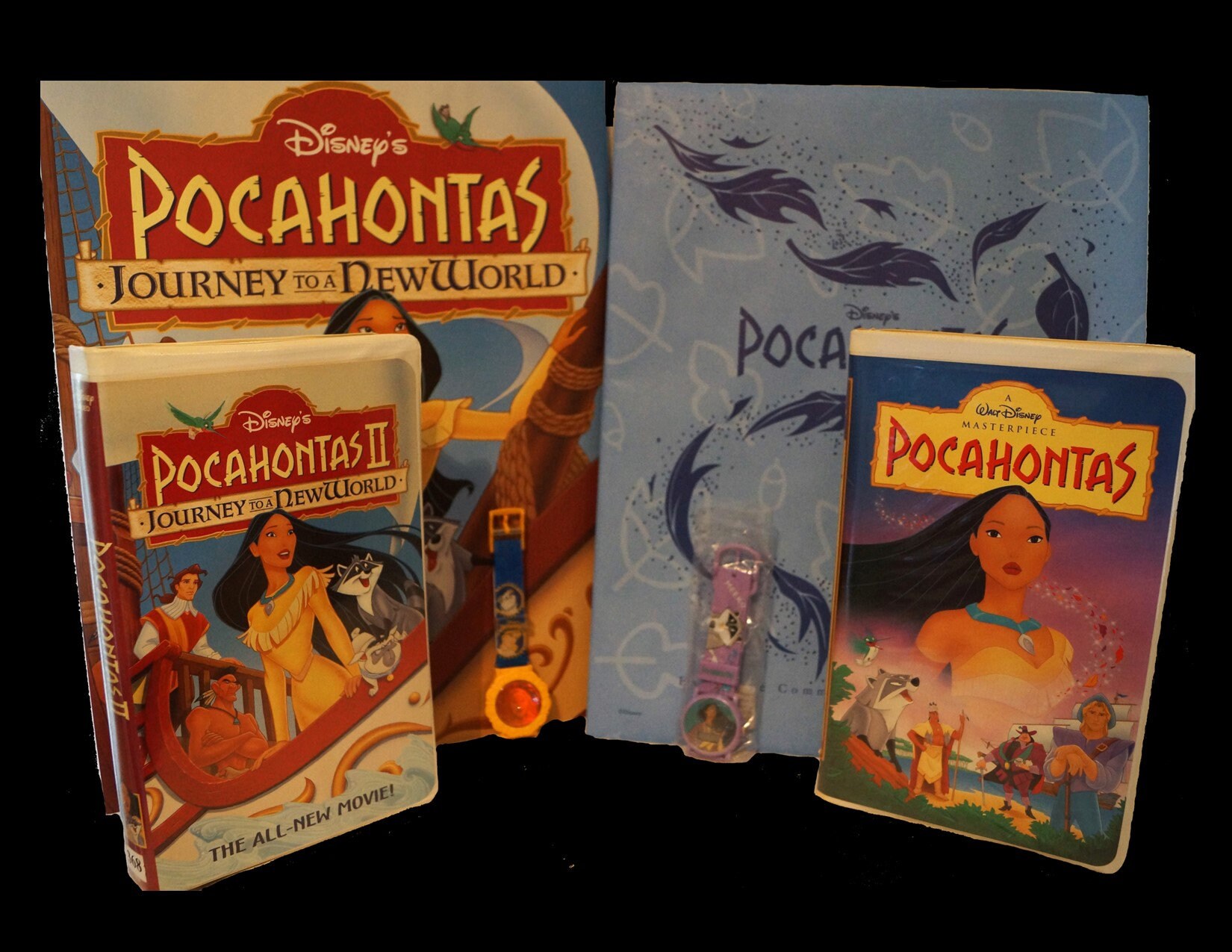 Disney Pocahontas VHS Tape 1996 + Pocahontas II VHS Tape 1998 + 2
