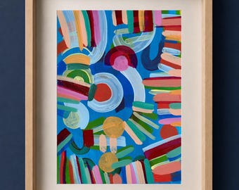 Hand Painted Joyful Abstract Painting, Original Art Work #6