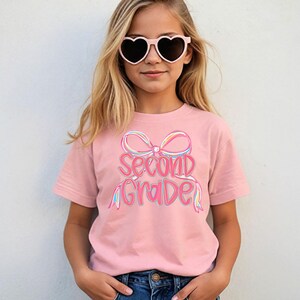 Second Grade Toddler Tee - girls Shirt for Back to School, coquette Gifts, Preschool Celebrations,second grade,third grade,fourth grade