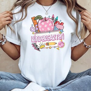Kindergarten Teacher Tee, Cute Teacher Shirt, Back to School Gift, Classroom Apparel,personalized teacher shirt,teacher gift