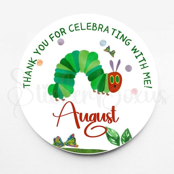 Very Hungry Caterpillar Birthday Stickers | Personalized Caterpillar Stickers | Custom Stickers | Stickers For Every Occasion