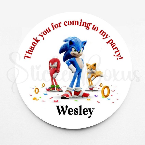 Sonic Birthday Stickers | Personalized Sonic Stickers | Custom Stickers | Stickers For Every Occasion | Goody Bag Stickers | Favor Stickers