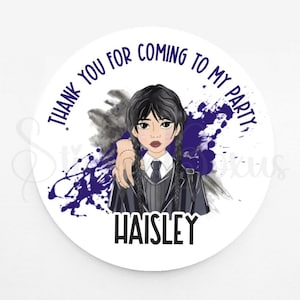 Wednesday Birthday Stickers | Personalized Wednesday Stickers | Custom Stickers | Stickers For Every Occasion | Goody Bag Stickers