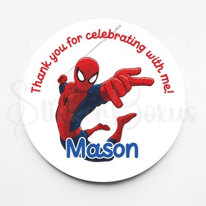 Spiderman Birthday Stickers | Personalized Spiderman Stickers | Custom Stickers | Stickers For Every Occasion | Goody Bag Stickers