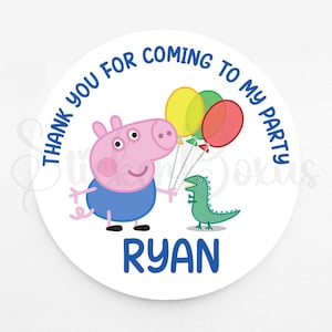 George Pig Birthday Stickers | Personalized George Pig Stickers | Custom Stickers | Stickers For Every Occasion | Goody Bag Stickers