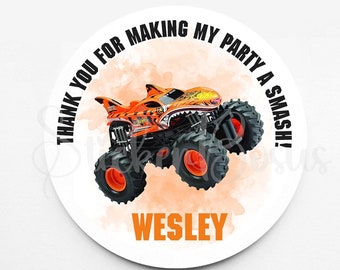 Monster Truck Birthday Stickers | Personalized Monster Truck Stickers | Custom Stickers | Stickers For Every Occasion | Goody Bag Stickers
