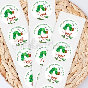 Very Hungry Caterpillar Birthday Stickers | Personalized Caterpillar ...