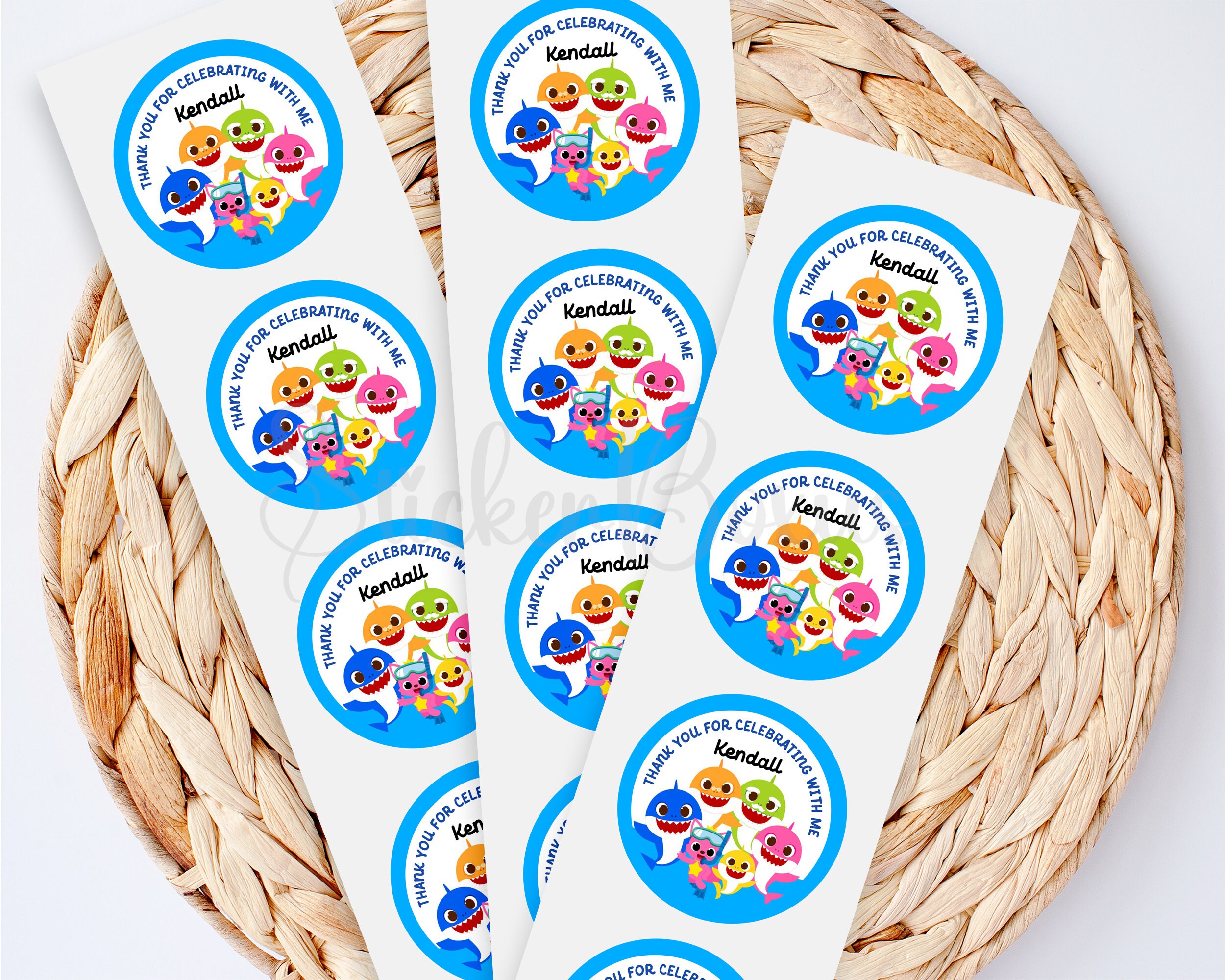 Baby Shark Birthday Stickers Personalized Baby Shark - Etsy