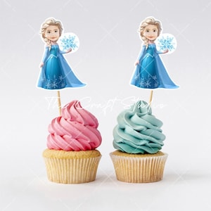 Frozen Elsa Personalized Face Cupcake Toppers | Frozen Cupcake Toppers | Photo Cupcake Toppers | Personalized Cupcake Toppers | Frozen